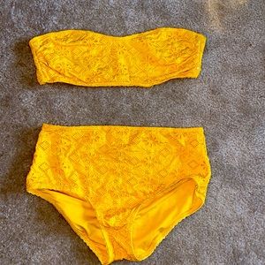 Kate Spade Swim Yellow Bandeau Bikini